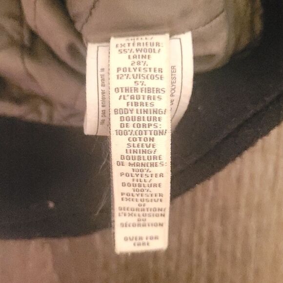 Abercrombie & Fitch Navy toggle Wool  Coat With zip off Hood Womens Medium - Picture 6 of 16